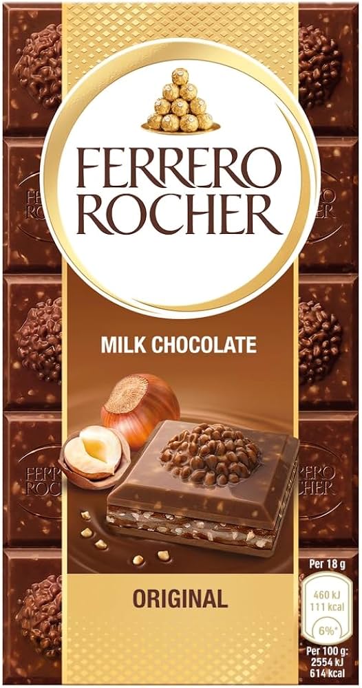 Ferrero Rocher Milk Chocolate Block 90g