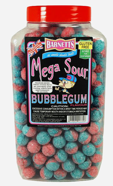 British Sweets - Barnetts Mega Sour Bubblegum 3kg